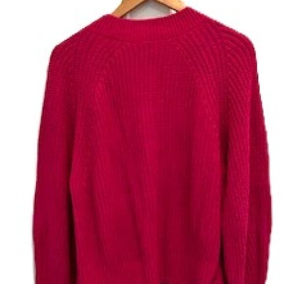 Hot Pink V-Neck Sweater, Size Small - Picture 6 of 8